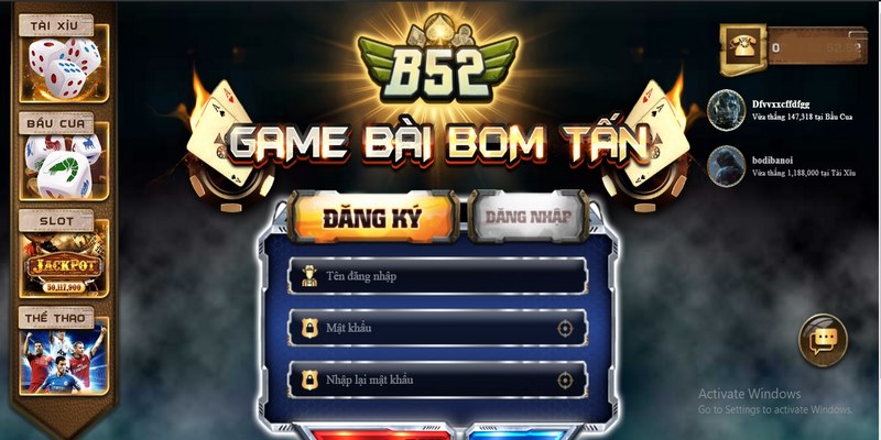 Cách đăng ký tài khoản thành viên tại game bài B52